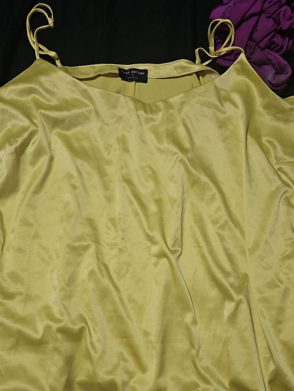 Lane Bryant Satin Spaghetti-Strap Cami in Lemon Yellow